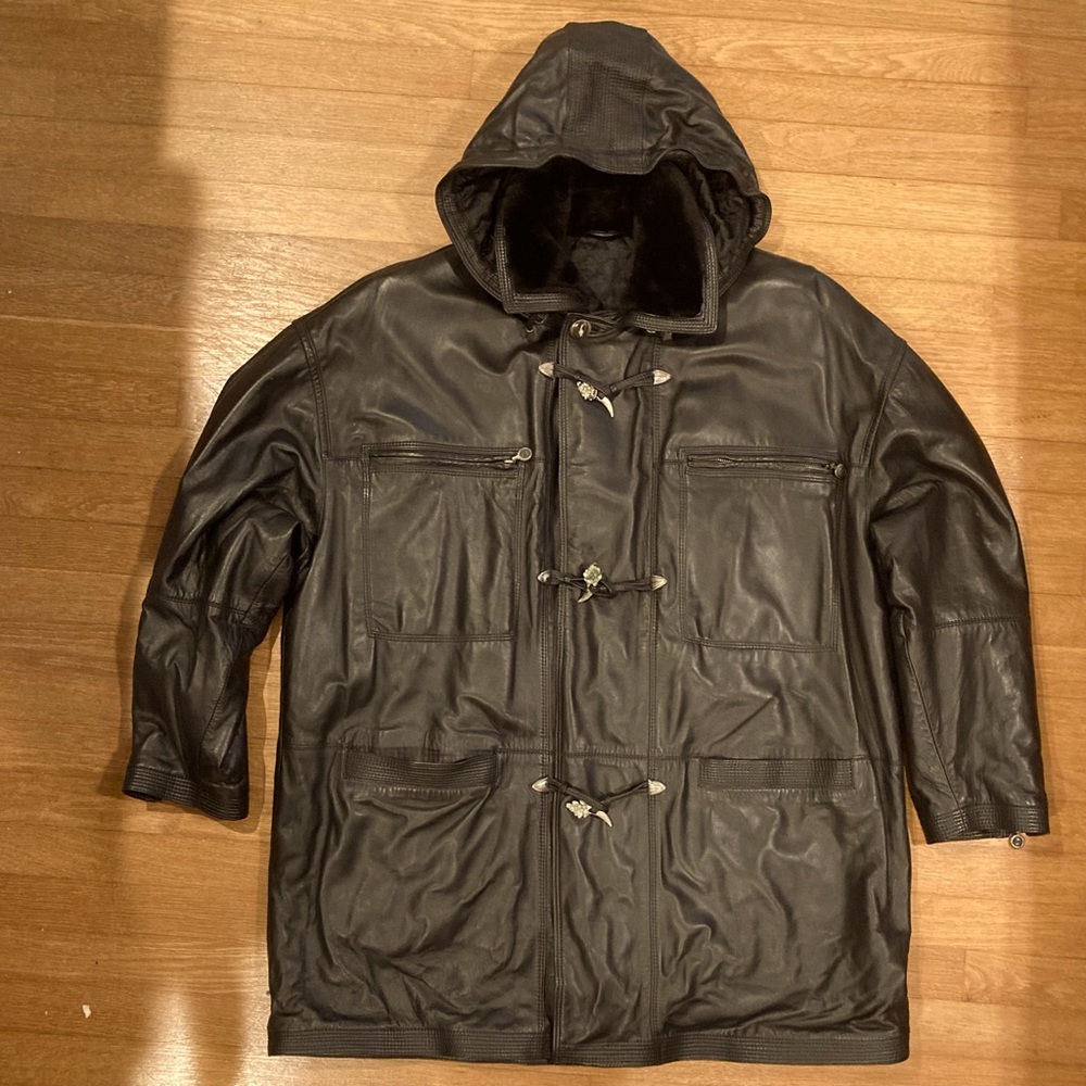 Istante Versace black hooded jacket
